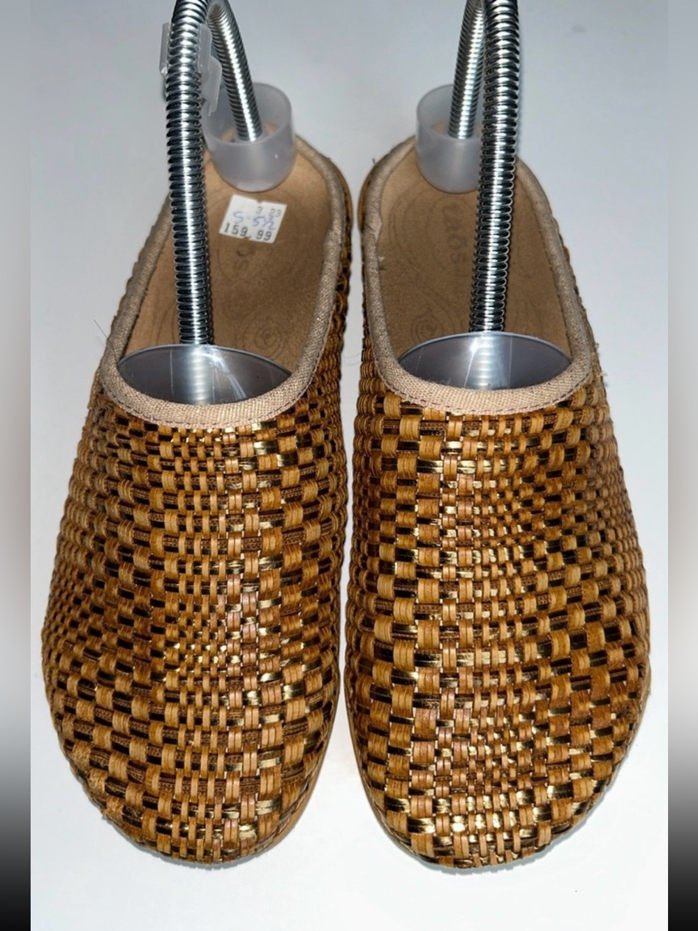 Taos Primavera Woven Cork Slip On Mule Clog Shoes Brown EU 36 US 5-5.5